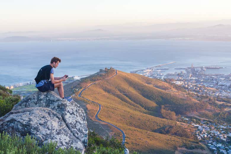 Descansando en la cima de Cabeza de León