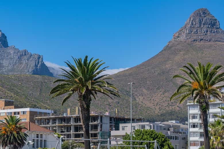 Vista del pico Cabeza de León desde Ciudad del Cabo