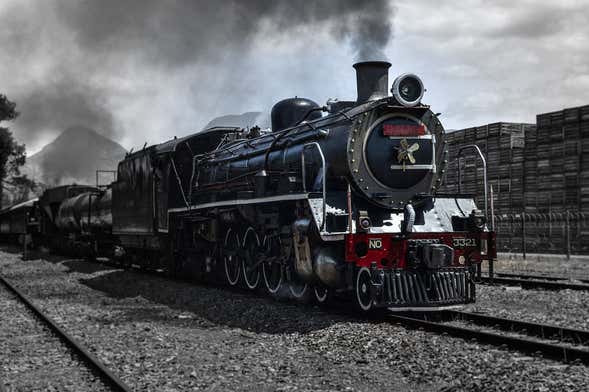 Locomotiva a vapor ao Mercado Ferroviário de Elgin