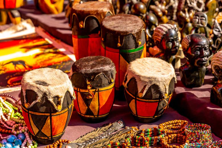 Handmade traditional drums at Lesedi Cultural Village