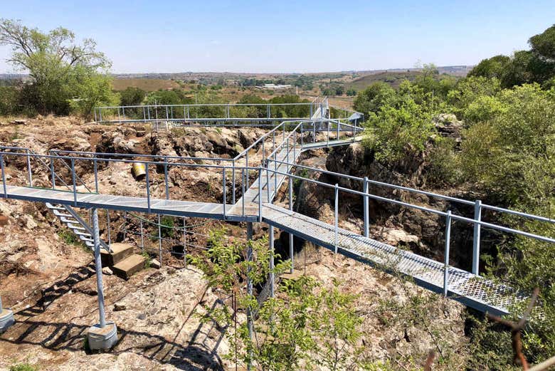 Vista das escavações de Sterkfontein