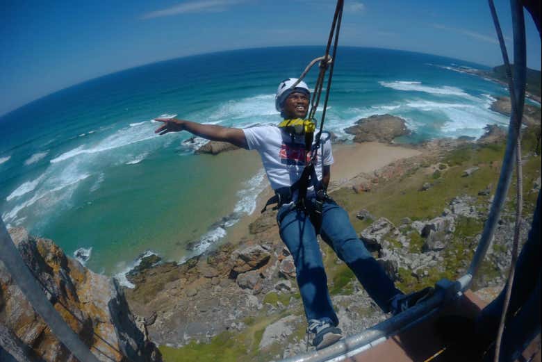 Descente en rappel dans la réserve naturelle de Robberg