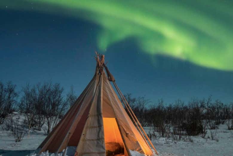 Vendo a aurora boreal