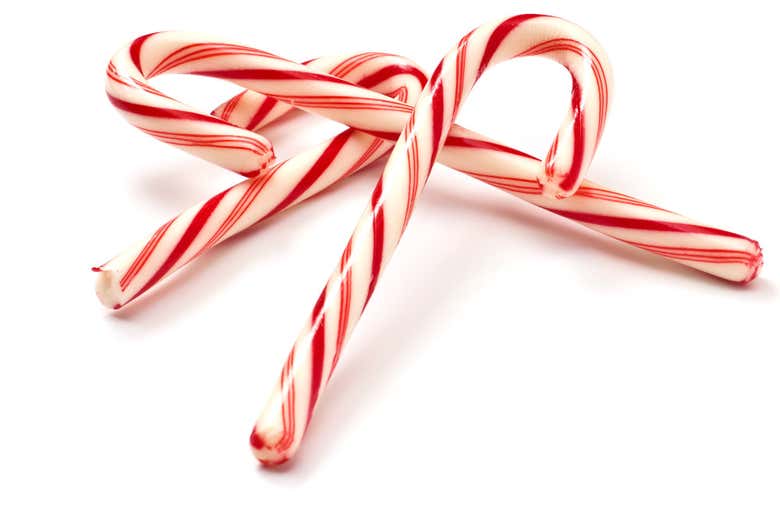 Polkagris, bastones de caramelo originarios de Suecia