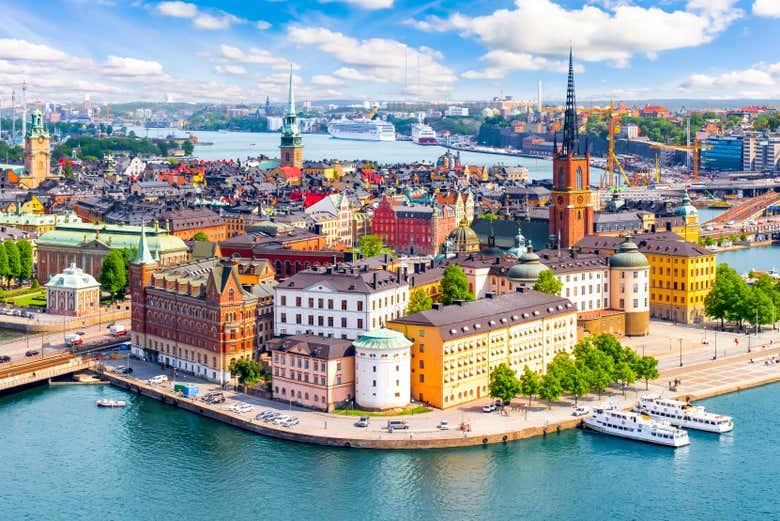 Vue panoramique sur le centre historique de Stockholm