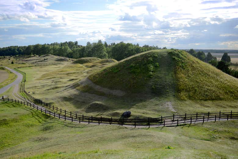 See the iconic Viking burial mounds