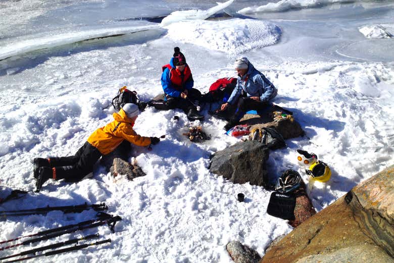 Pique-nique pendant l'activité