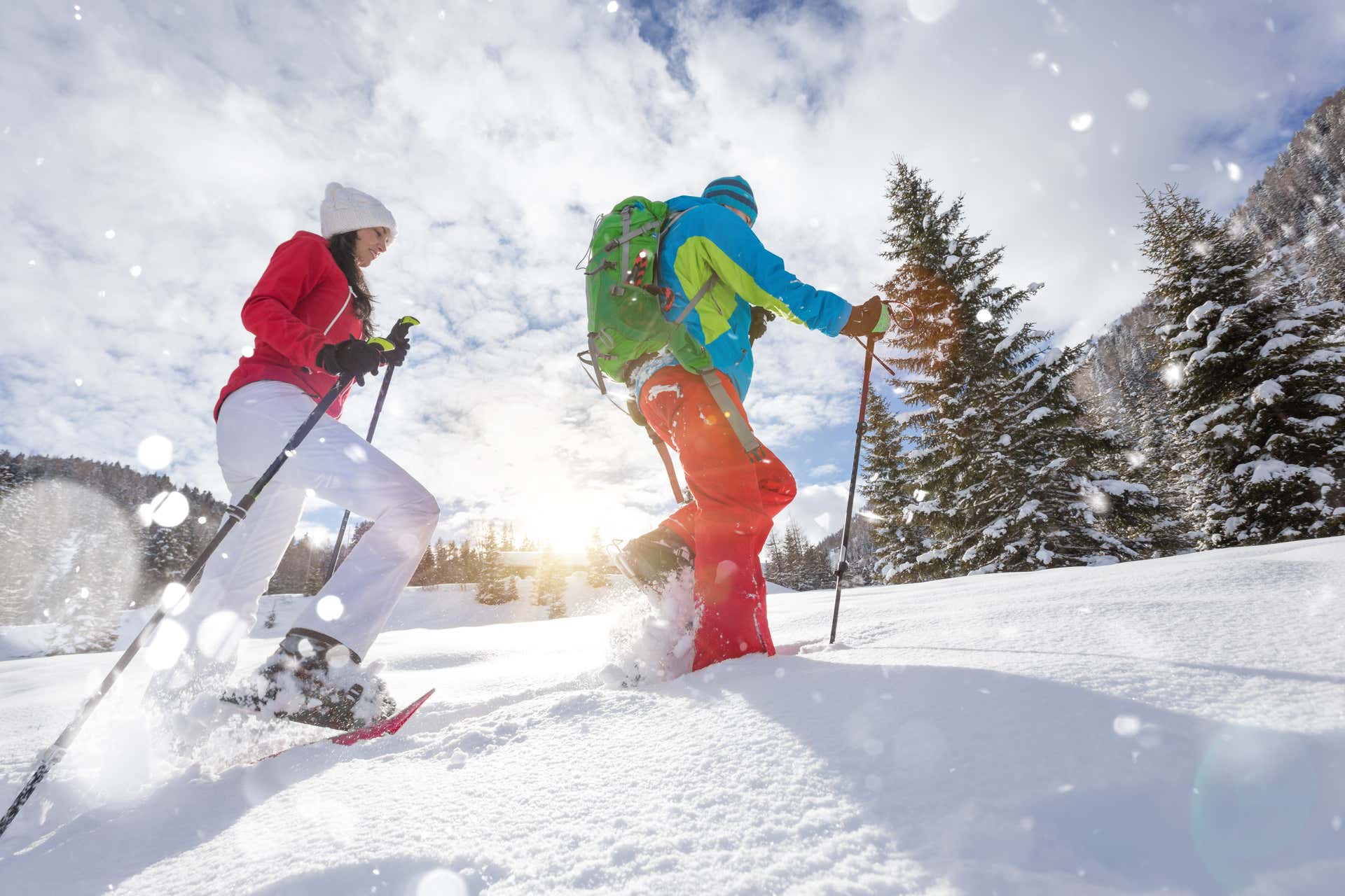 Passeggiata con racchette da neve