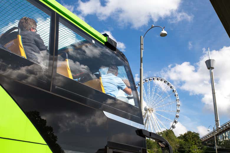 A bordo do ônibus turístico de Gotemburgo