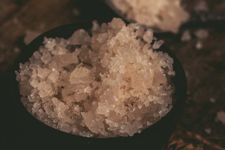 Detalle de unos cristales de sal