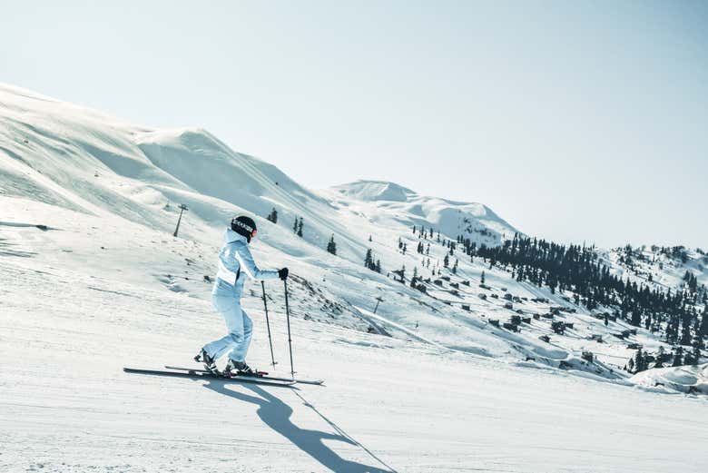 Esquiando en las pistas de Chamonix, en los Alpes franceses