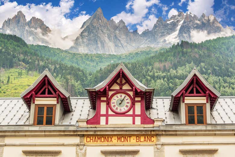 Contemplando la estación de Chamonix