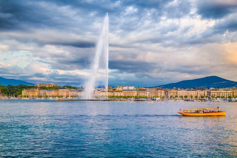 Jet d'Eau, uno de los símbolos de Ginebra