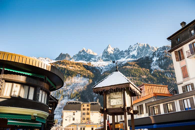 Paisaje nevado de Chamonix