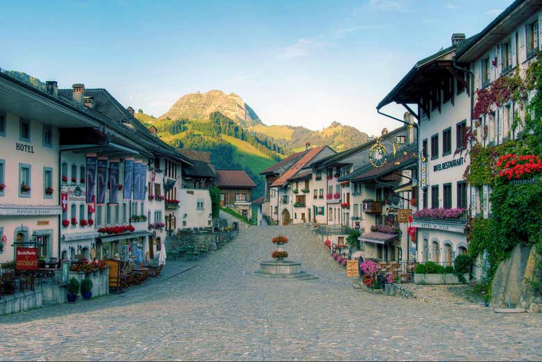 Panorámica del pueblo de Gruyère
