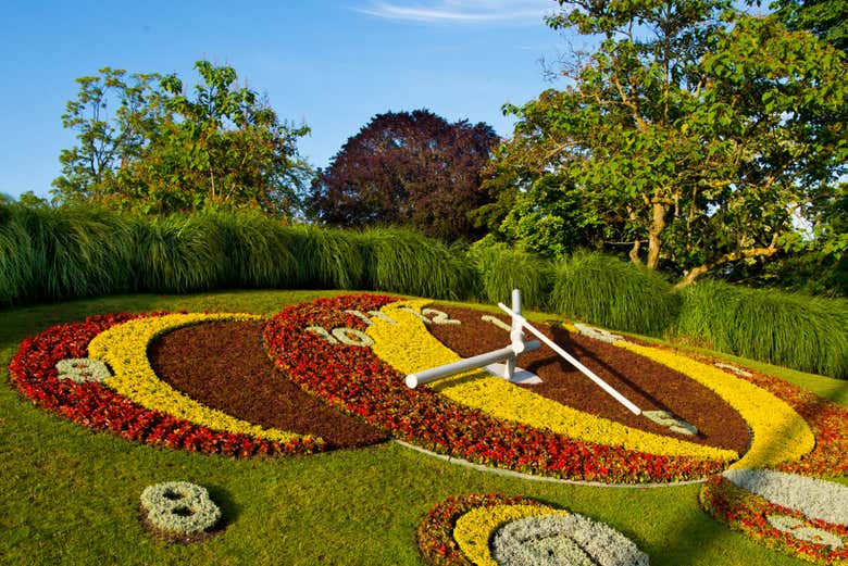 El famoso Reloj de Flores de Ginebra