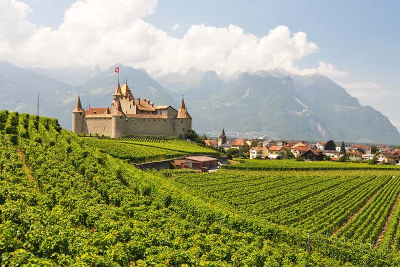 Paisajes del castillo de Aigle
