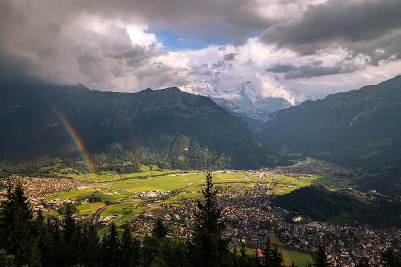 Panorámica de Interlaken desde el mirador Harder Kulm 