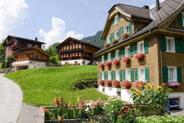 Typical Alpine houses in Engelberg