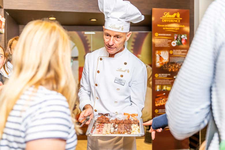 Degustação de chocolate Lindt