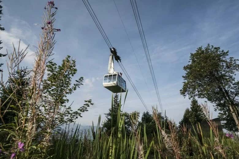 A cable car on Mount Rigi