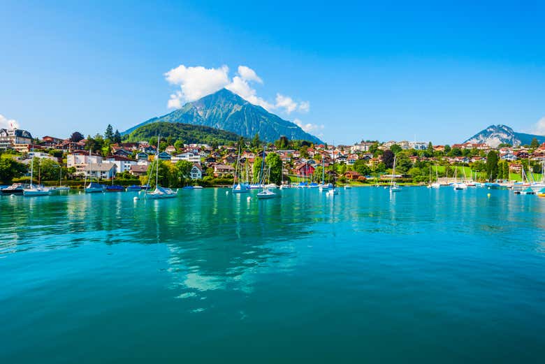 Paisagens naturais do lago Thun