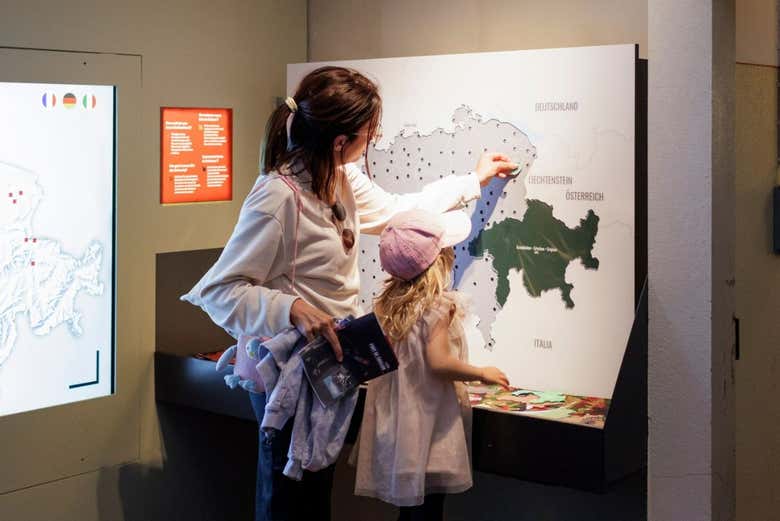 Mapa interactivo en el Museo Fort de Chillon