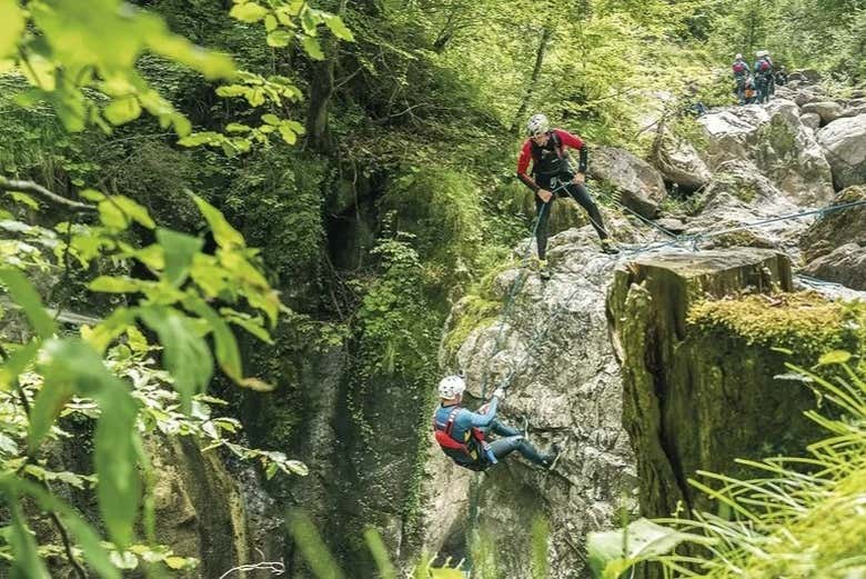 Descendiendo uno de los cañones de la ruta