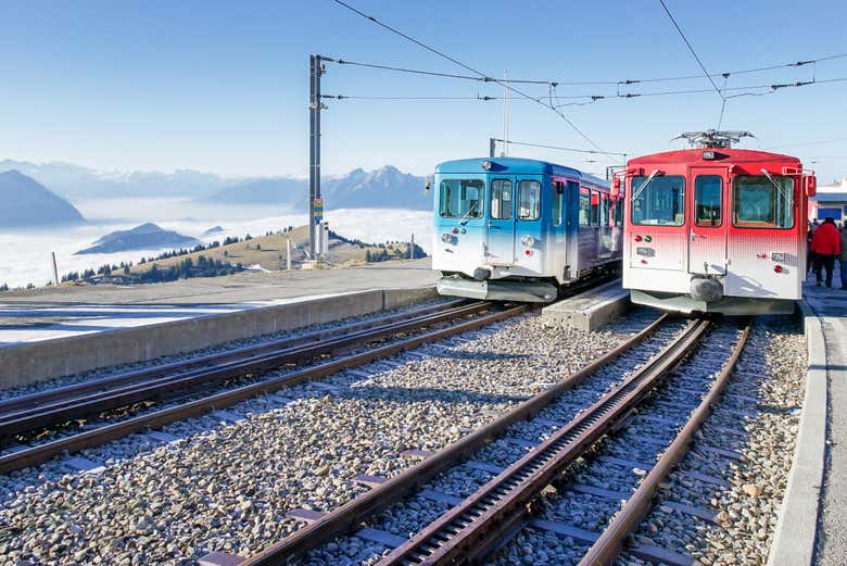 Estación del tren cremallera del monte Rigi