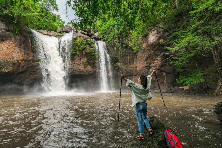 Disfrutando de la excursión al Parque Nacional de Khao Yai