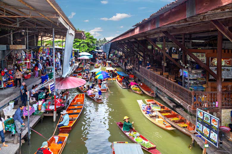 Mercado flutuante Damnoen Saduak