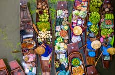 Mercado flotante de Amphawa + Templos del Dragón y de las Raíces