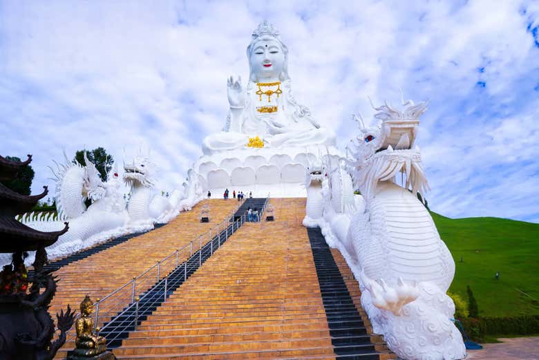 Walk up the steps to the majestic Big Buddha