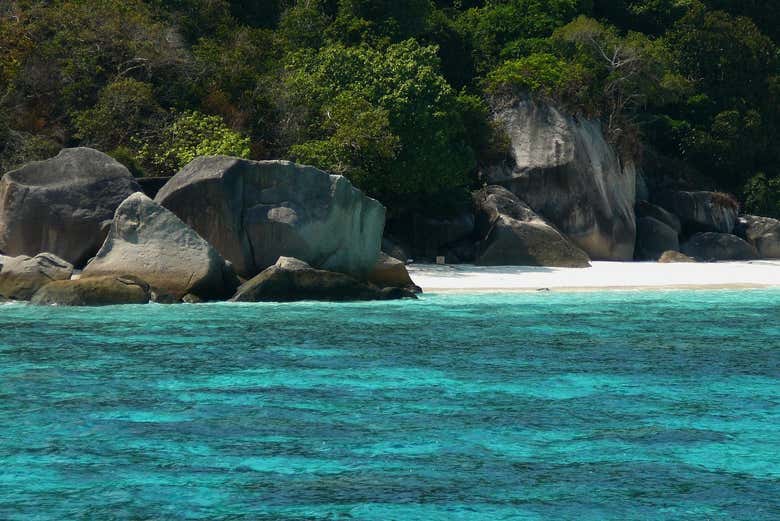 Turquoise waters in the Similan Islands