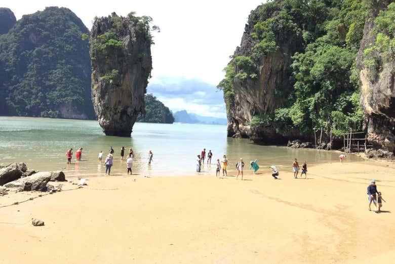 Observing Ko Tapu from the beach