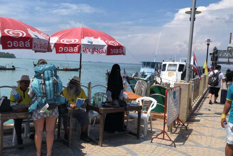 Passengers waiting to embark