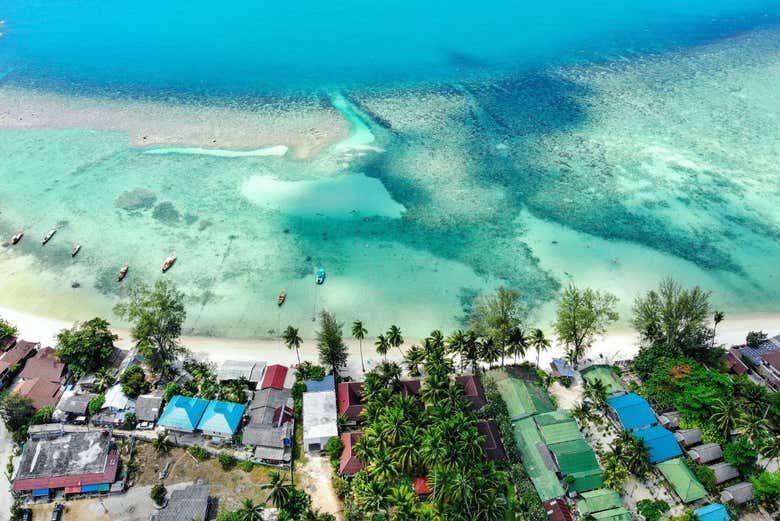 Vista aérea de la isla de Koh Pha Ngan