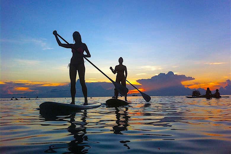 Durante el tour de paddle surf