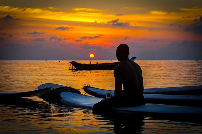 Disfrutando de la puesta de sol