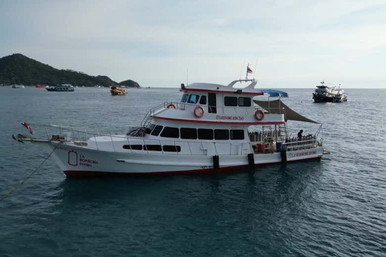 Navegando junto a la costa de Koh Tao