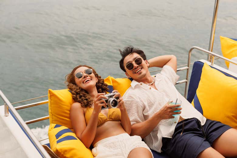 Um momento de relax durante a excursão