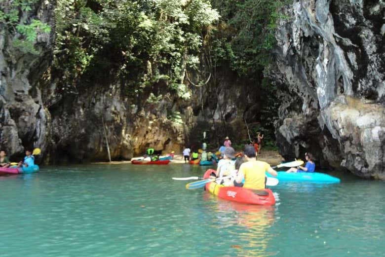 Enjoying the kayak tour
