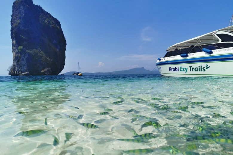 Durante a navegação às ilhas de Krabi e Hong