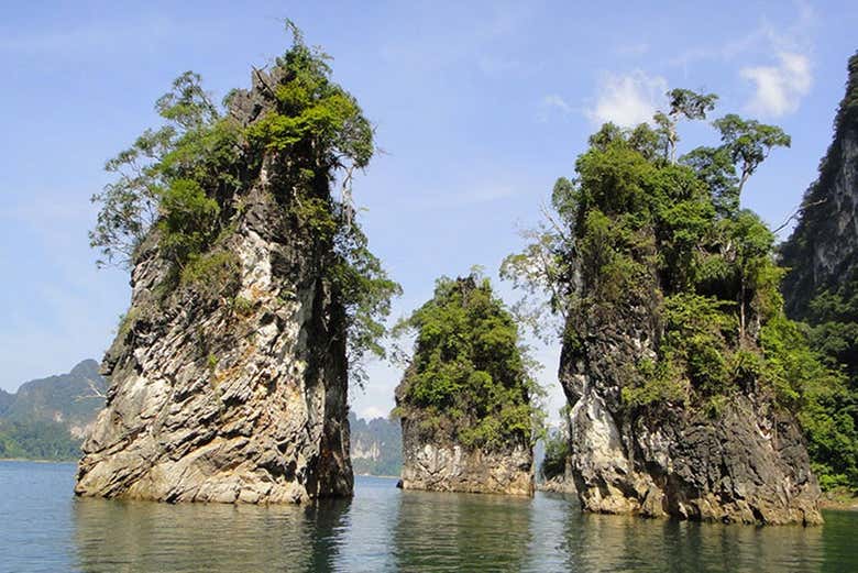 Rock formations in Cheow Lan Lake