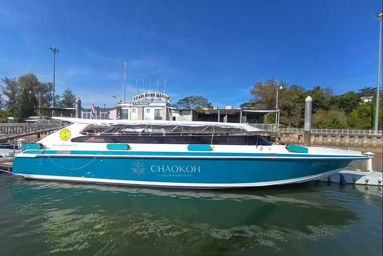 Bateau à moteur dans lequel vous voyagerez