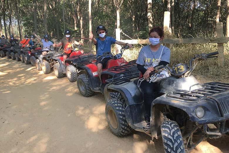 Driving the quad bikes