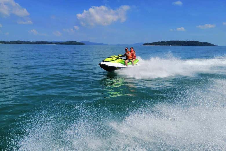Speeding across the water