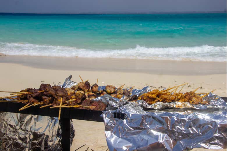 Barbacoa en Nyange Sandbank