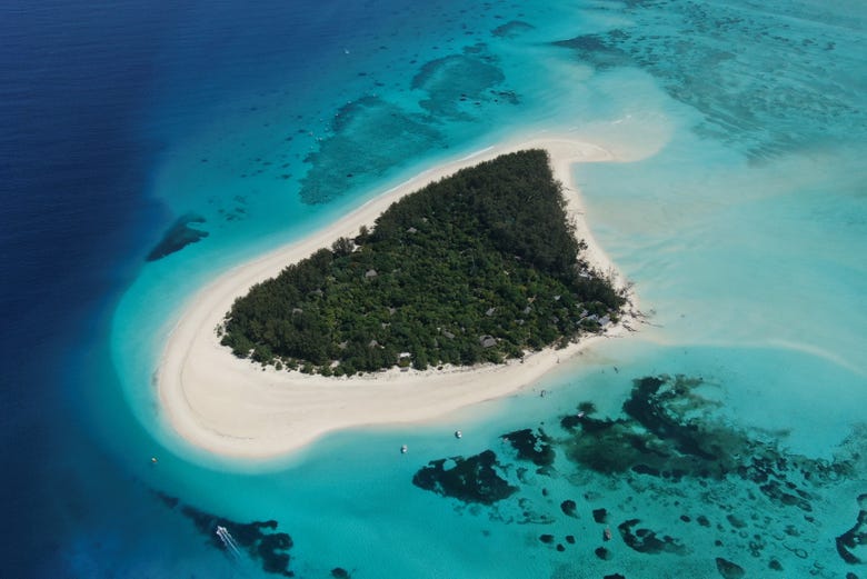Birdseye view of the Mnemba Atoll