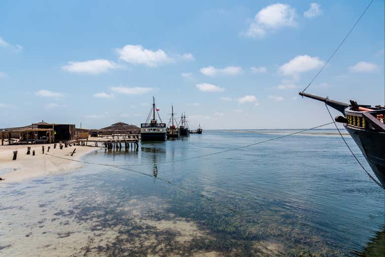Hop onboard this pirate ship to Flamingo Island
